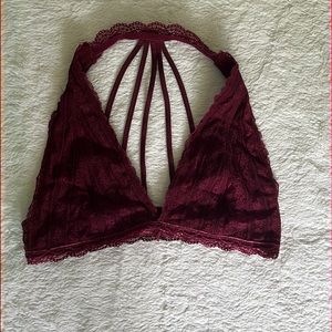 Maroon lacy bralette